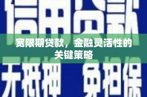井冈山宽限期贷款，金融灵活性的关键策略