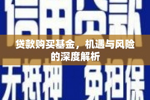 井冈山贷款购买基金，机遇与风险的深度解析