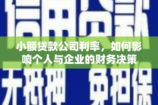 井冈山小额贷款公司利率，如何影响个人与企业的财务决策