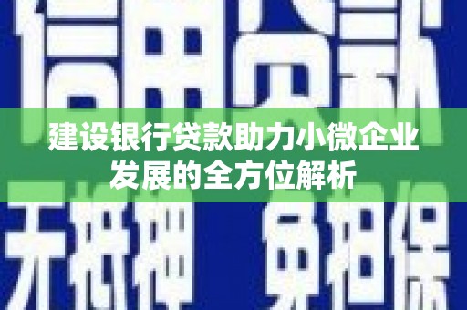 井冈山建设银行贷款助力小微企业发展的全方位解析