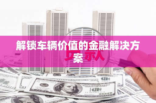 井冈山解锁车辆价值的金融解决方案